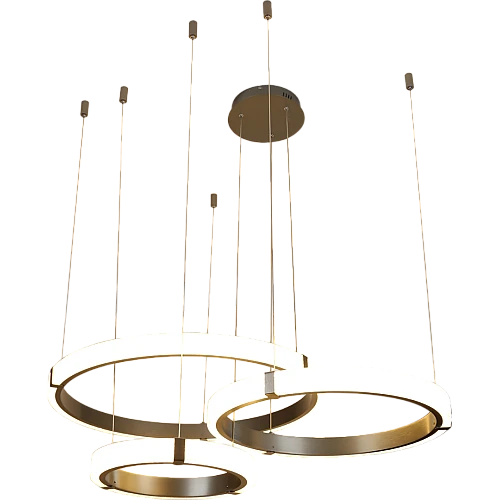 ثريا مودرن أنيقة 3 حلقات اضاءة سقف مودرن متعددة الألوان ( شمسي + اصفر + ابيض ) 225 واط اضاءة عصرية وجميلة