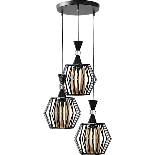 علاقي مودرن اسود ثلاثي E27*3L