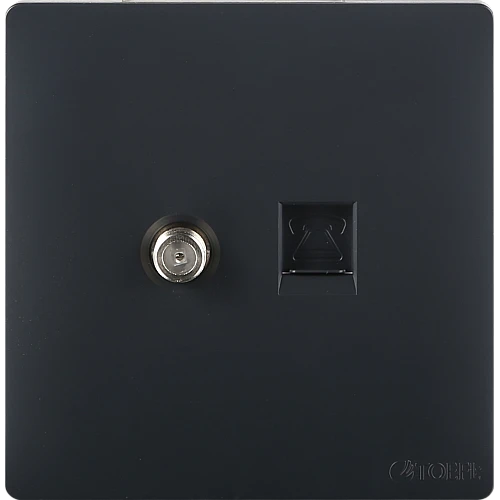 فيش منفذ هاتف تليفون مع دش لون اسود بيانو