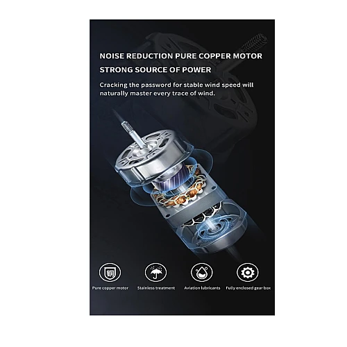 مروحة ارضي غطاء لون اسود مقاس 16