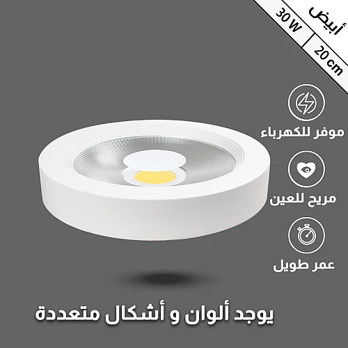 لطش ظاهر لون الانارة ابيض 30 واط 20 سم توفل