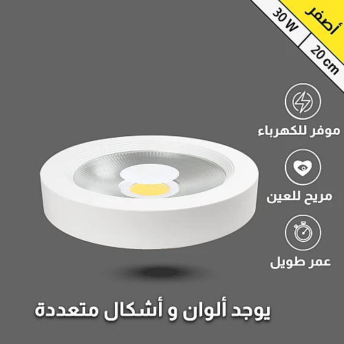 كشاف لطش COB لون الانارة اصفر 20 سم 30 واط توفل