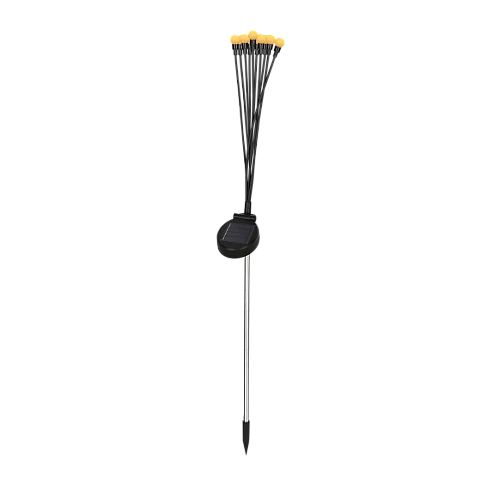 مصابيح ليد حديقة شكل يراعة تعمل بالطاقة الشمسية متمايلة مقاومة للماء في الهواء الطلق لون الانارة اصفر نابضة بالحياة للممرات 10 خلايا