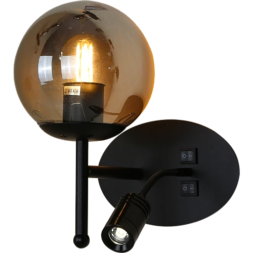  صورة منتج ابليك حائط جداري مودرن مفرد اسود E27*1L موديل WA/C5834/1BK