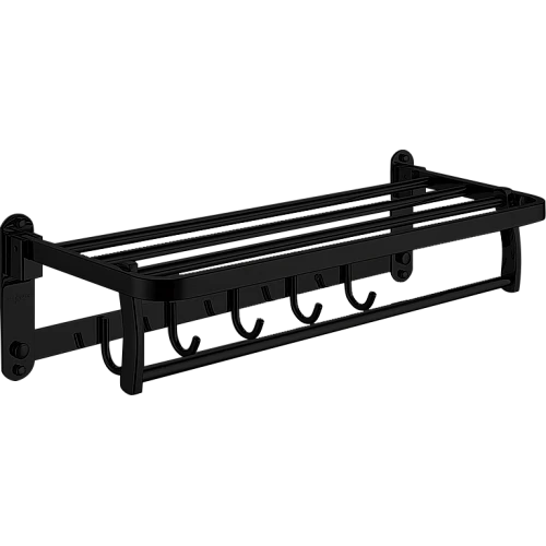 علاقة مع حامل مناشف و علاقات ستانلس ستيل 201 اسود