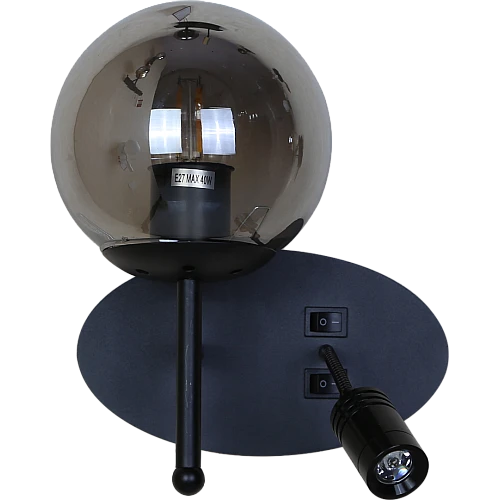  صورة منتج ابليك حائط جداري مودرن مفرد اسود E27*1L موديل WA/C5834/1BK