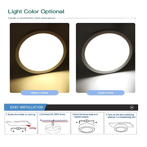 كشاف لطش ليد بنل لون الانارة اصفر 30 سم 40 واط