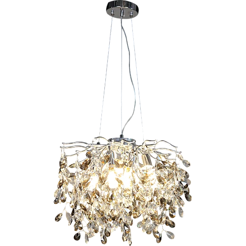 نجف مودرن قطر 45 فضي مع رمادي مع شفاف E14*6L سم