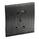 فيش ثلاثي مع منفذ يو اس بي USB مع تايب سي TYPE-C لون اسود بيانو بلاتيني فيش ثلاثي مع منفذ يو اس بي USB مع تايب سي TYPE-C لون اسود بيانو بلاتيني