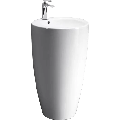 مغسلة سيراميك برميل ارضي دائري ابيض