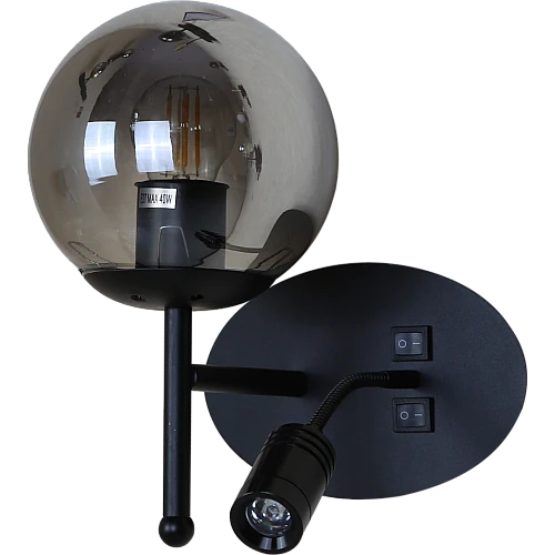  صورة منتج ابليك حائط جداري مودرن مفرد اسود E27*1L موديل WA/C5834/1BK