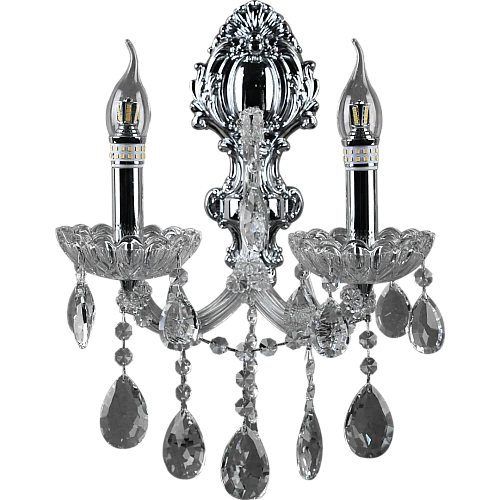 إضاءة ابليك حائط شمعدان فضي E14*2L