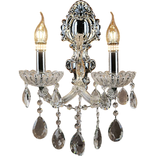 إضاءة ابليك حائط شمعدان فضي E14*2L