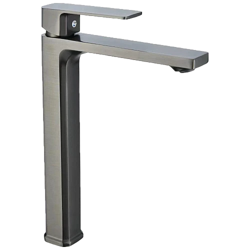 خلاط مغسلة طويل مربع رمادي مع ليات