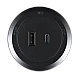 راس فيش مجرى دائري اسود USB مع TYPE-C توفل