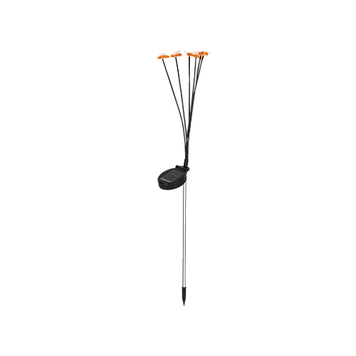 كشاف حديقة شكل نحلة غرس طاقة شمسية اسود لون الانارة اصفر 6 بتلات