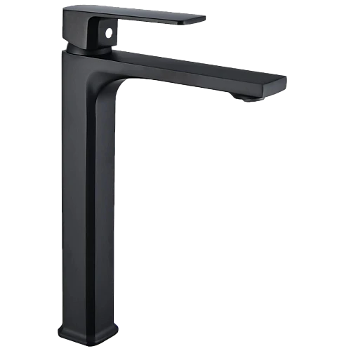 خلاط مغسلة طويل مربع اسود مع ليات