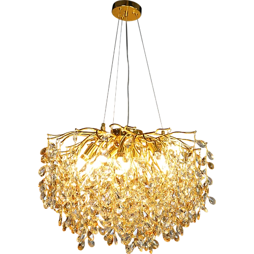 نجف مودرن قطر 60 ذهبي مع عسلي مع شفاف E14*10L سم