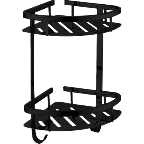 رف زاوية دورين مع علاقة ستانلس ستيل 201 اسود