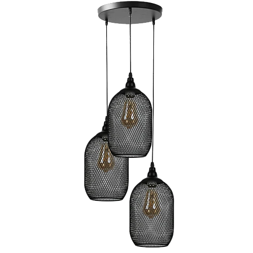 علاقي مودرن ثلاثي اسود E27*3L