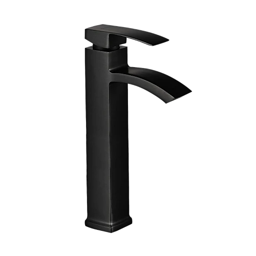 خلاط مغسلة طويل شلال اسود مع ليات