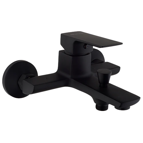 خلاط دش نحاس زنك مربع مع طقم سماعة اسود