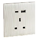 فيش ثلاثي مع منفذ يو اس بي USB مع تايب سي TYPE-C لون بيانو لولي فيش ثلاثي مع منفذ يو اس بي USB مع تايب سي TYPE-C لون بيانو لولي