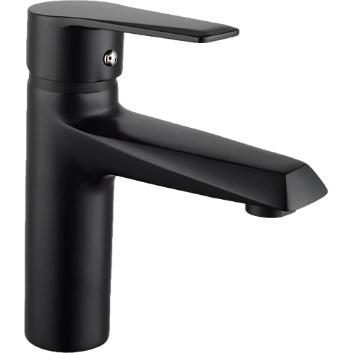 خلاط مغسلة قصير مدور اسود مع ليات و هراب