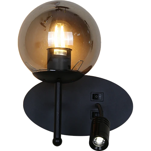  صورة منتج ابليك حائط جداري مودرن مفرد اسود E27*1L موديل WA/C5834/1BK