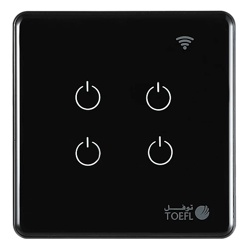 مفتاح ذكي رباعي تحكم عن بعد Wifi سهل الاستخدام يعمل باللمس تحكم بالجوال متوافق مع اليكسا وجوجل هوم توفل