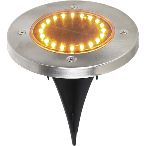 كشاف خارجي تعمل بالطاقة الشمسية فضي لون الانارة اصفر