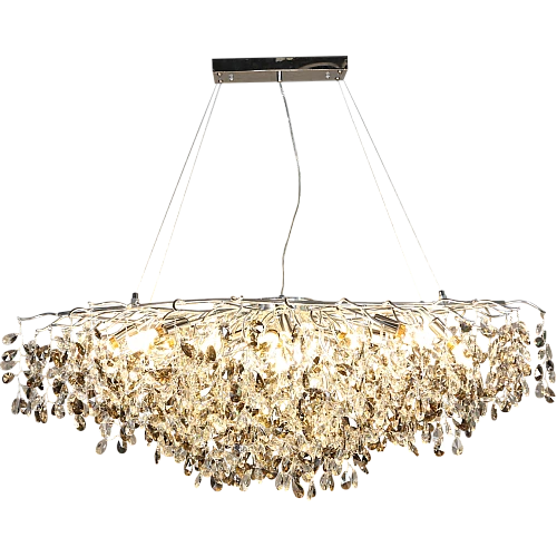 نجف مودرن قطر 120 فضي مع رمادي مع شفاف E14*13L سم