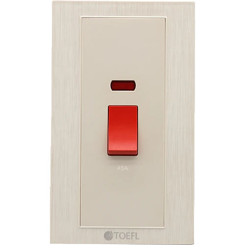 مفتاح مكيف مستطيل 45 امبير طقة حمراء لون لولي فاخر توفل