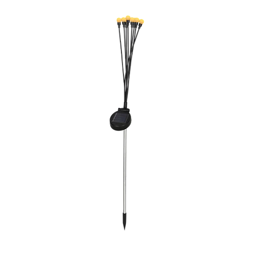 مصابيح ليد حديقة شكل يراعة تعمل بالطاقة الشمسية متمايلة مقاومة للماء في الهواء الطلق لون الانارة اصفر نابضة بالحياة للممرات 8 خلايا