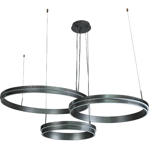 علاقي مودرن 3حلقات رمادي مع3 اضاءات 275 واط