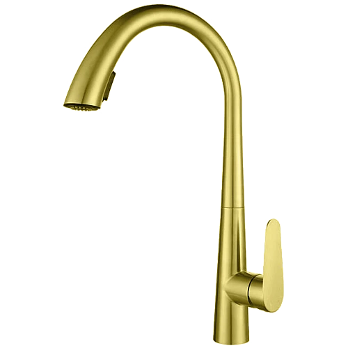 خلاط مجلى سحاب مخفي ذهبي مطفي