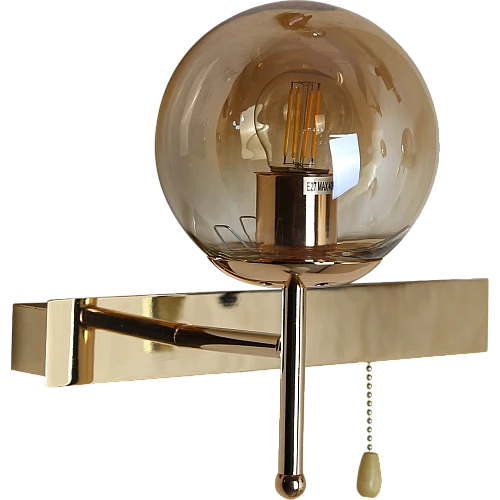  صورة منتج ابليك حائط جداري مودرن مفرد ذهبي E27*1L موديل WA/C5835/1FGD