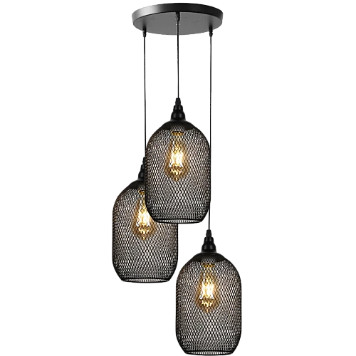 علاقي مودرن ثلاثي اسود E27*3L