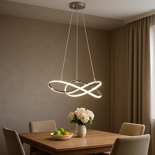 علاقي مودرن فضي لون الانارة 3اضاءات واط 60 قطر 40 سم