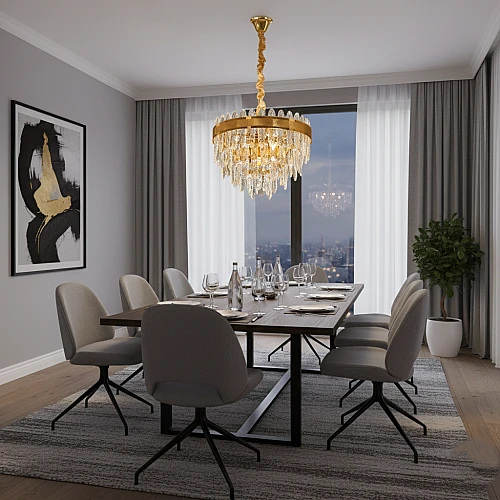 نجف مودرن ذهبي E14*5 قطر 40 سم