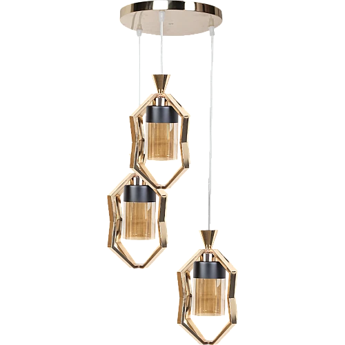 علاقي مودرن ذهبي E27*3