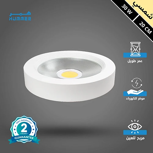 كشاف لطش COB لون الانارة شمسي كريمي 20 سم 30 واط