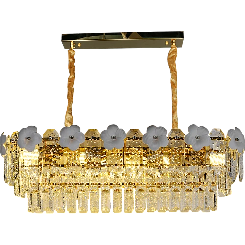 نجف كريستال ذهبي E14*10L قطر 800*300 ملم