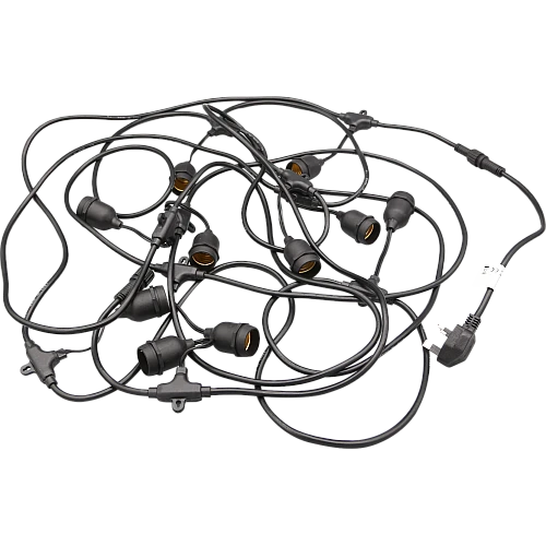 سلك هولدر PRO عقود طول 100 متر اسود نزول 15 سم و 2 لمبة لكل متر مجموع 100 لمبة قاعدة E27