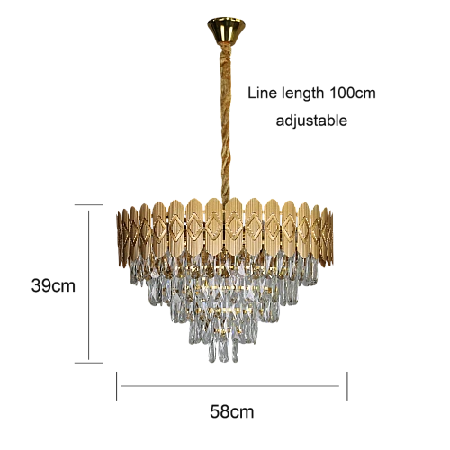 نجف مودرن ذهبي E14*9L قطر 600 ملم