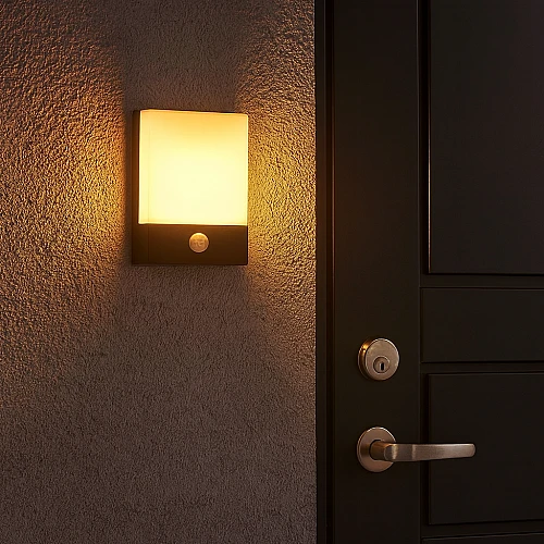 كشاف بوابة اسود لون الانارة اصفر