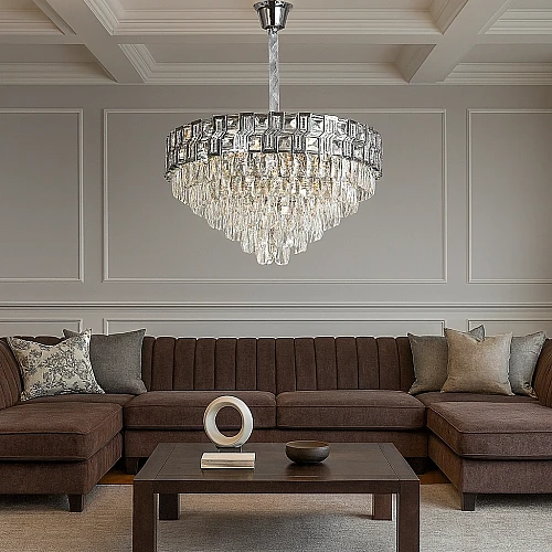 نجف مودرن فضي E14*15 مقاس 800 ملم