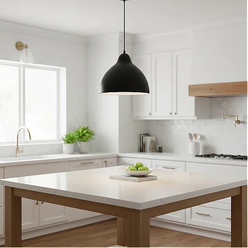 نجف مودرن اسود مع ابيض مترين E27*1