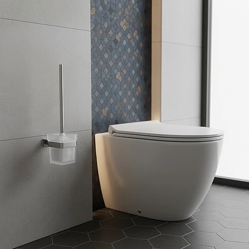 فرشة مرحاض مربع كروم