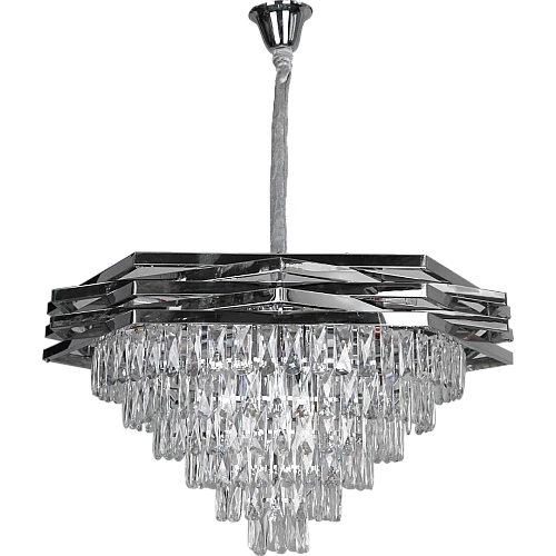 نجف شيمر مع لق كريستال فضي E14*15L قطر 80 سم